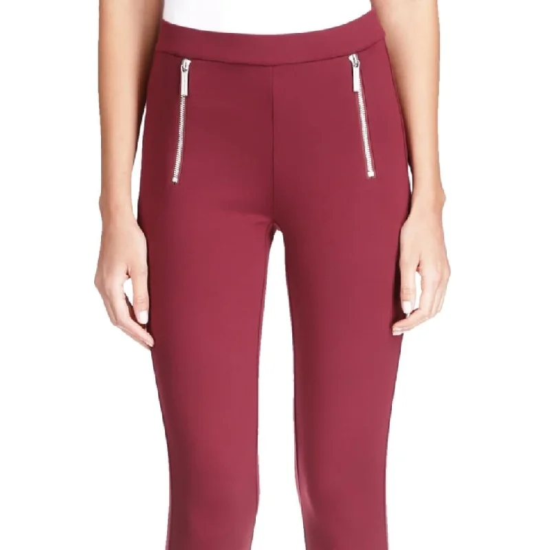 Michael Kors Women's Pull On Zip Detail Pants Red Size Xx-Large