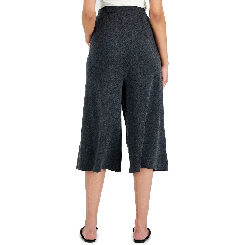 Eileen Fisher Women's Wide Leg Wrap Crop Pants Gray Size Small