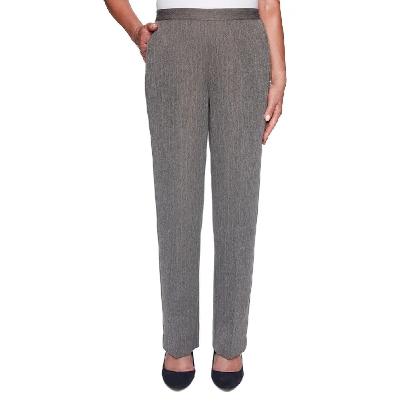 Alfred Dunner Women's Sapphire Skies Herringbone Pants Gray - 24X6