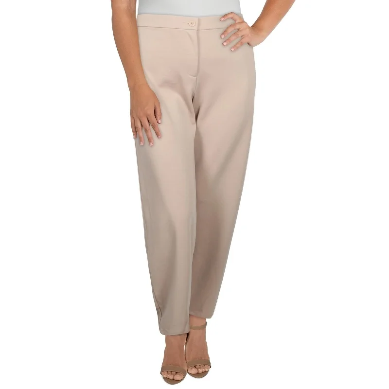 Eileen Fisher Women's Stretch Zippered Ankle Straight Leg Pants Beige Size 2X