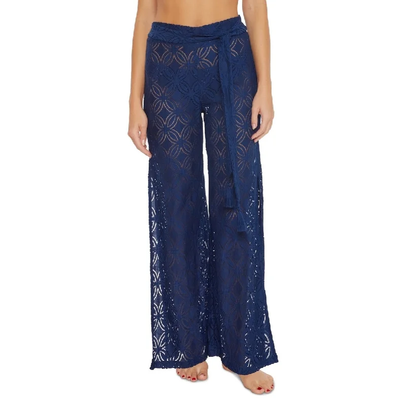 Trina Turk Women's Pacheco Wide Leg Coverup Pants Blue Size Small