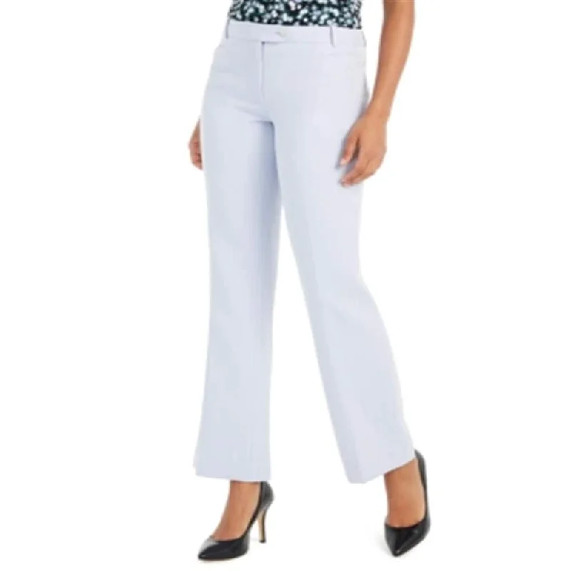 Calvin Klein Women's Patterned Straight Leg Pants Petites Light Blue Size 12P