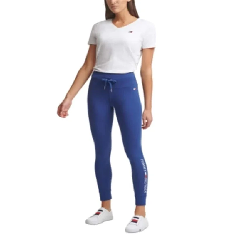 Tommy Hilfiger Women's High Rise Logo Joggers Blue Size X-Small