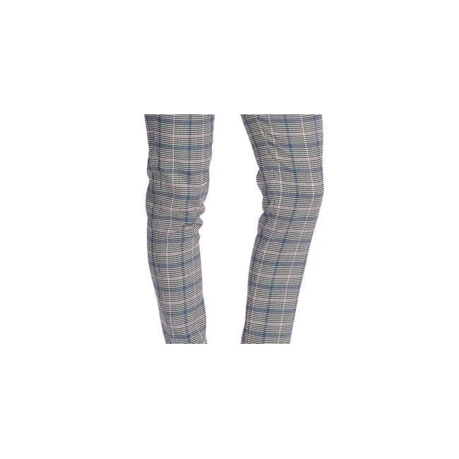 Cece Women's Windsor Check Straight Leg Pants Gray Size 6