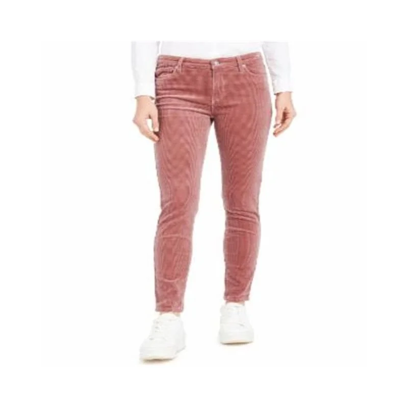 Oat Women's High Rise Blush Skinny Corduroy Pants Pink Size 27