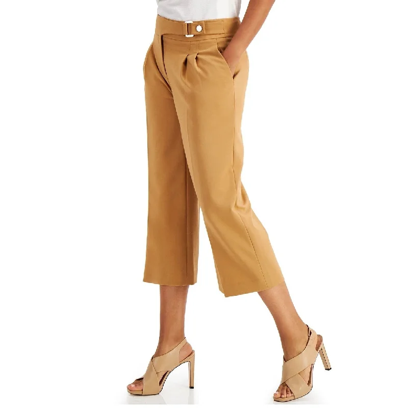 Calvin Klein Women's Luxe Wide-Leg Pants Beige Size 4