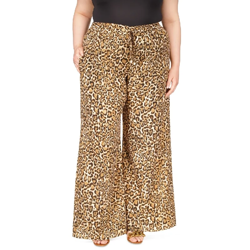 Michael Kors Women's Wide Leg Drawstring Pants Brown