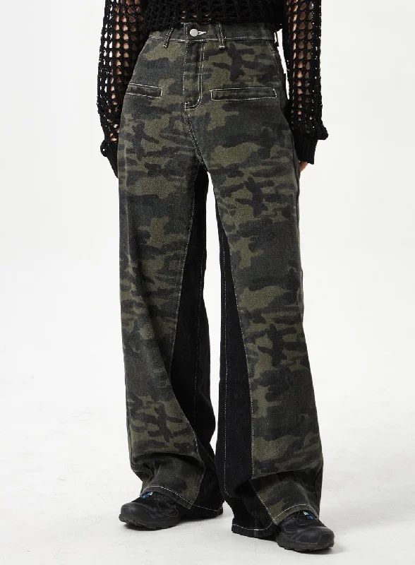 Military Print Wide Pants CA320