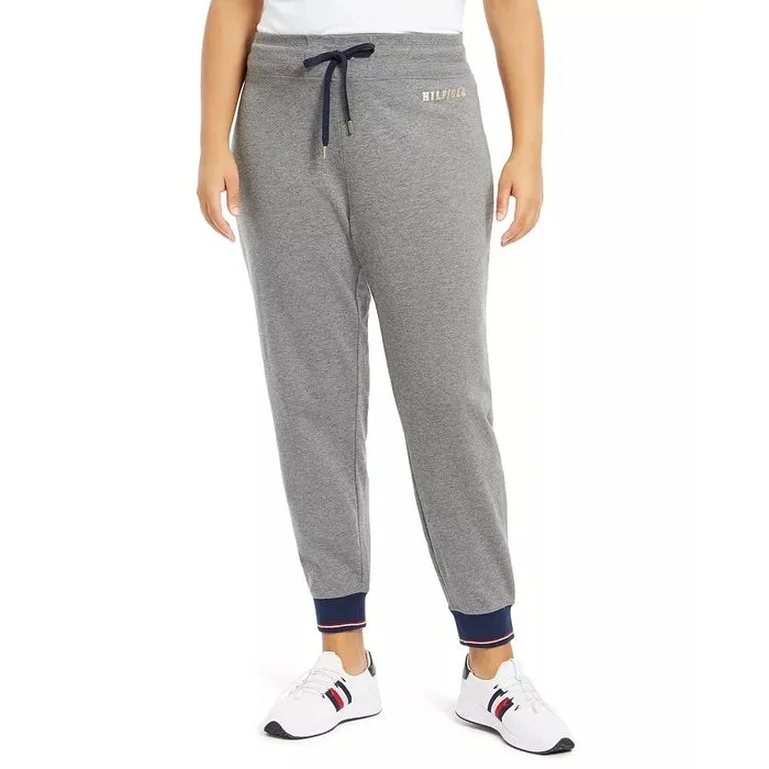 Tommy Hilfiger Women's Sport Plus Size Jogger Sweatpants Black Size 0X