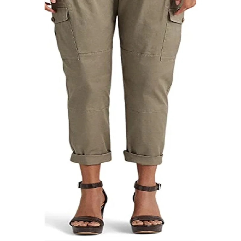 Ralph Lauren Women's Micro Sanded Twill Cargo Pants Green Size 16