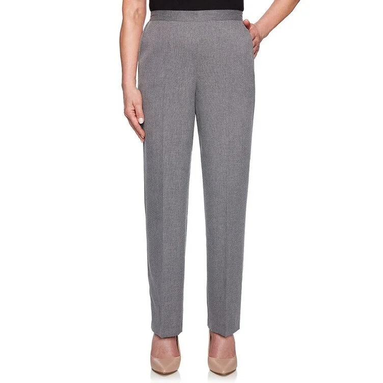 Alfred Dunner Women's Boardroom Mini Texture Pants Gray - 20X5