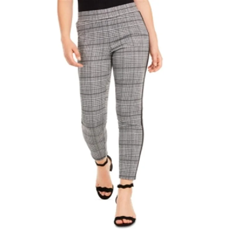 American Rag Junior's Side Stripe Plaid Skinny Ankle Pants Black