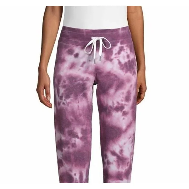 Calvin Klein Women's Performance Starburst Tie-Dyed Fleece-Lined Joggers Purple Size X-Large