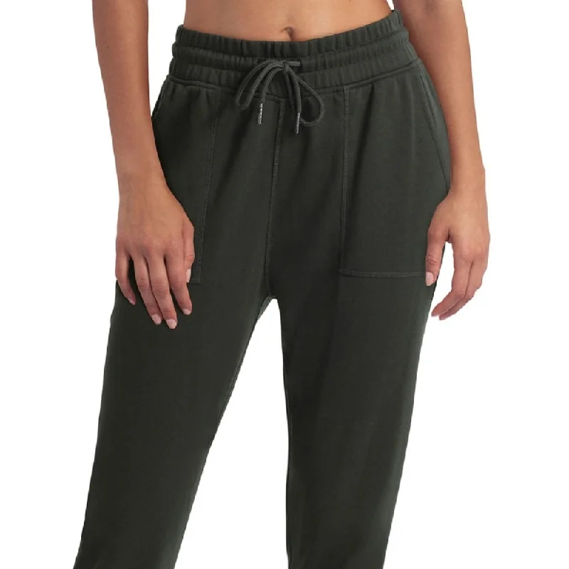 H Halston Women's Studio Drawstring Waist Cropped Joggers Green Size X-Large