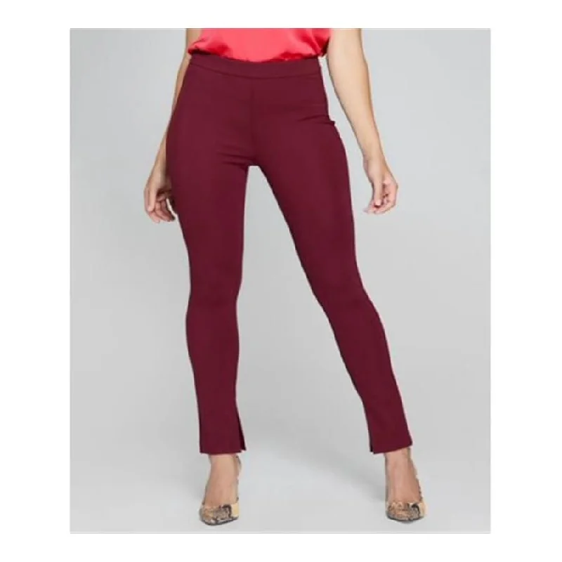 Marciano Women's Slitted Darted Wear To Work Skinny Pants Maroon Size L