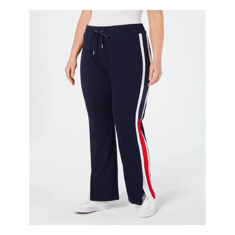 Tommy Hilfiger Women's Flag Logo Casual Sweatpants Blue Size 0X