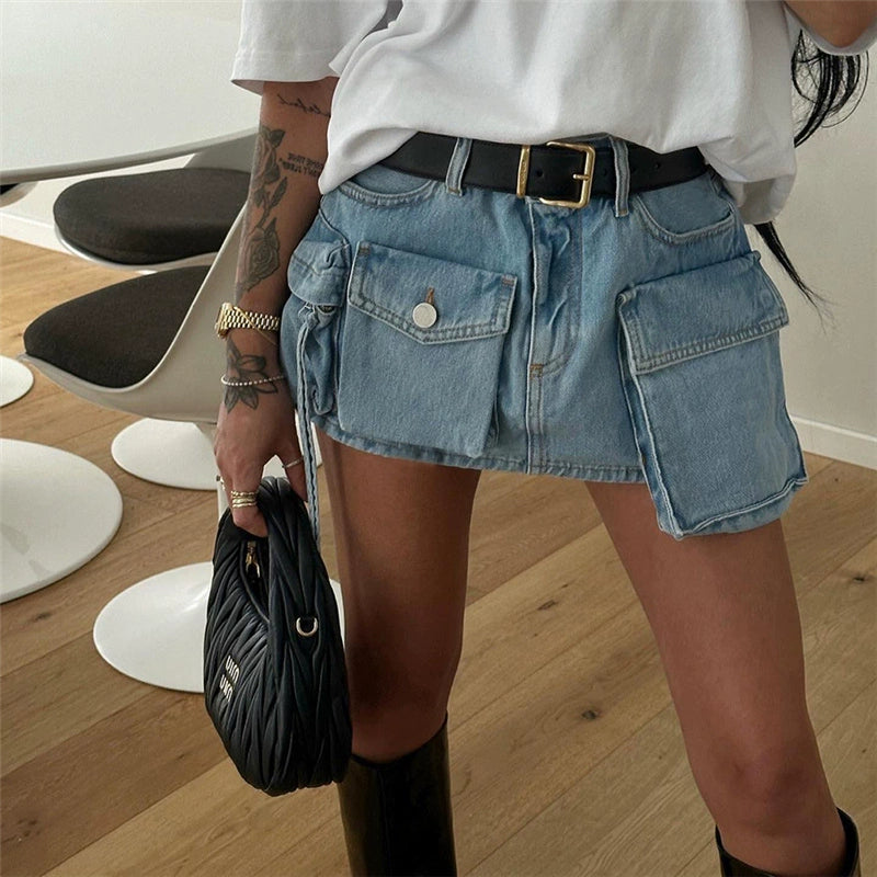 Maisy Cargo Denim Skirt