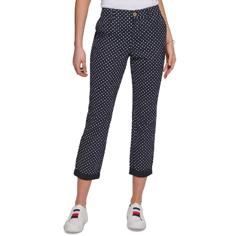 Tommy Hilfiger Women's Dot Print Chino Pants Blue Size 4