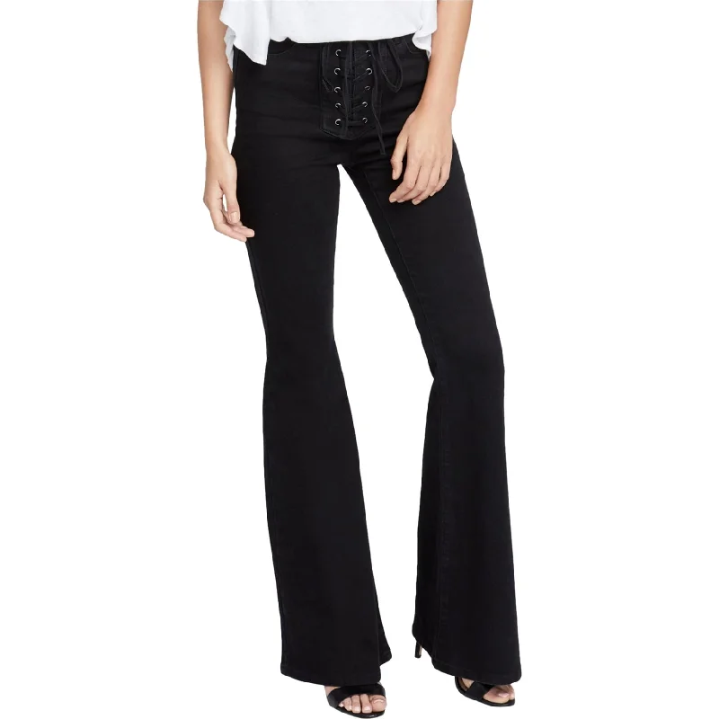 Rachel Roy Womens Lace-Up Flared Jeans