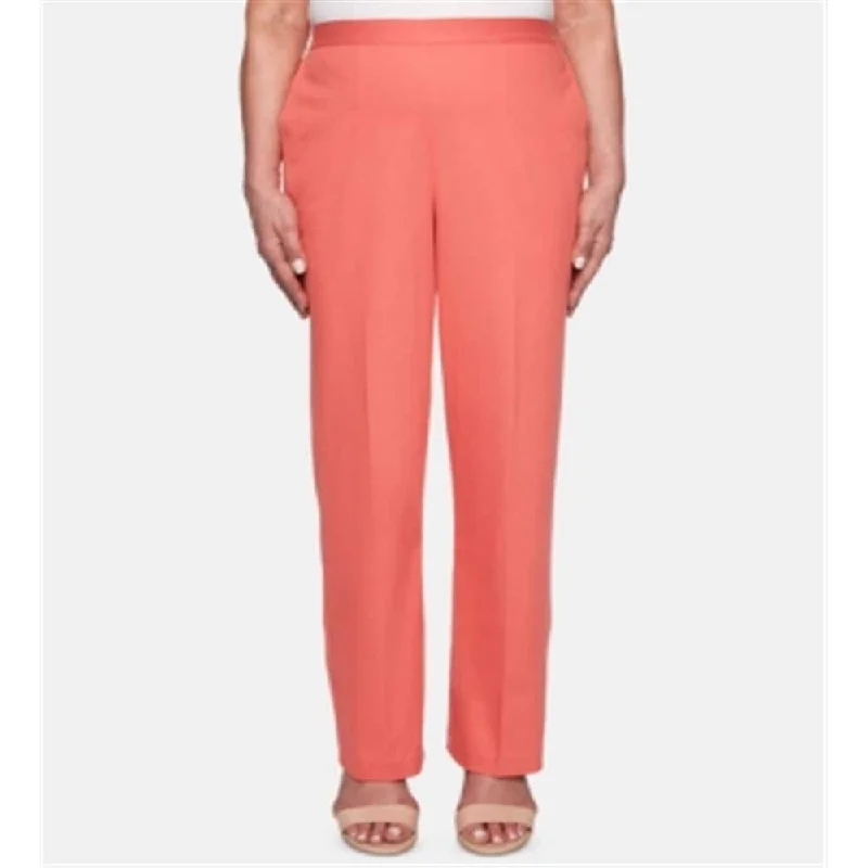 Alfred Dunner Women's Coastal Drive Proportioned Pants Coral Size 6P