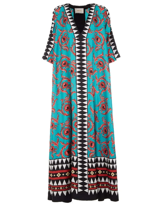 Cartwheel Silk Twill Muumuu Dress