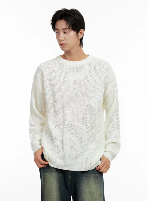 Men's Solid Round Neck Sweater IN411