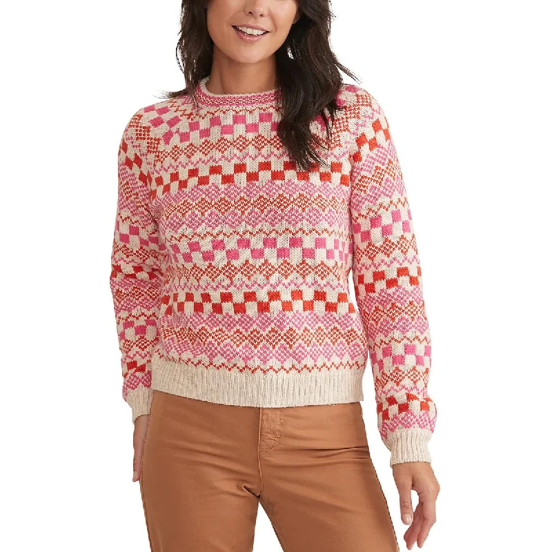 Marine Layer Womens Knit Fair Isle Pullover Sweater