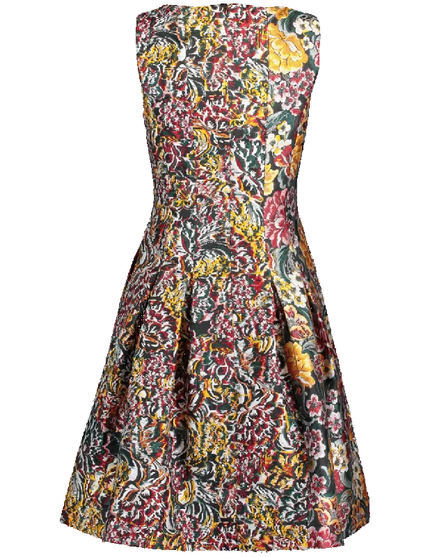 Floral Jacquard Midi Dress