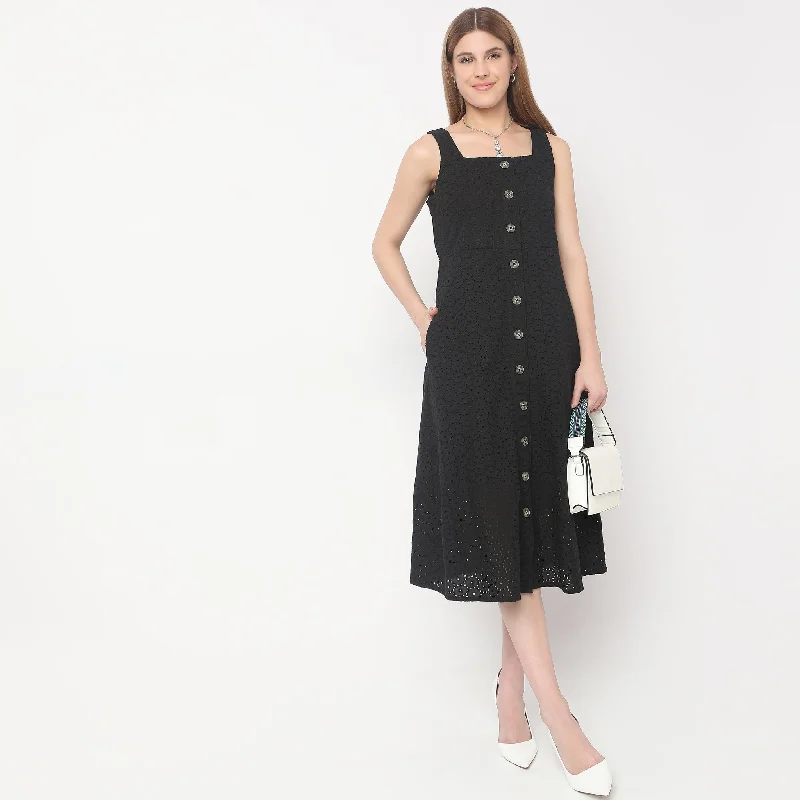 Regular Fit Solid Dress