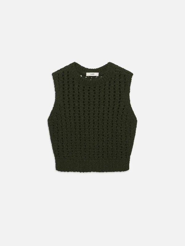 Tape Yarn Sweater Vest -- Military