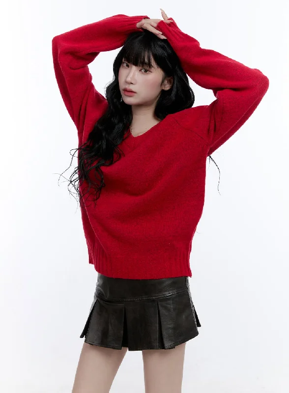 Soft Knit V-Neck Sweater CD420