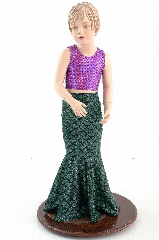 Girls Mermaid Skirt & Top Set