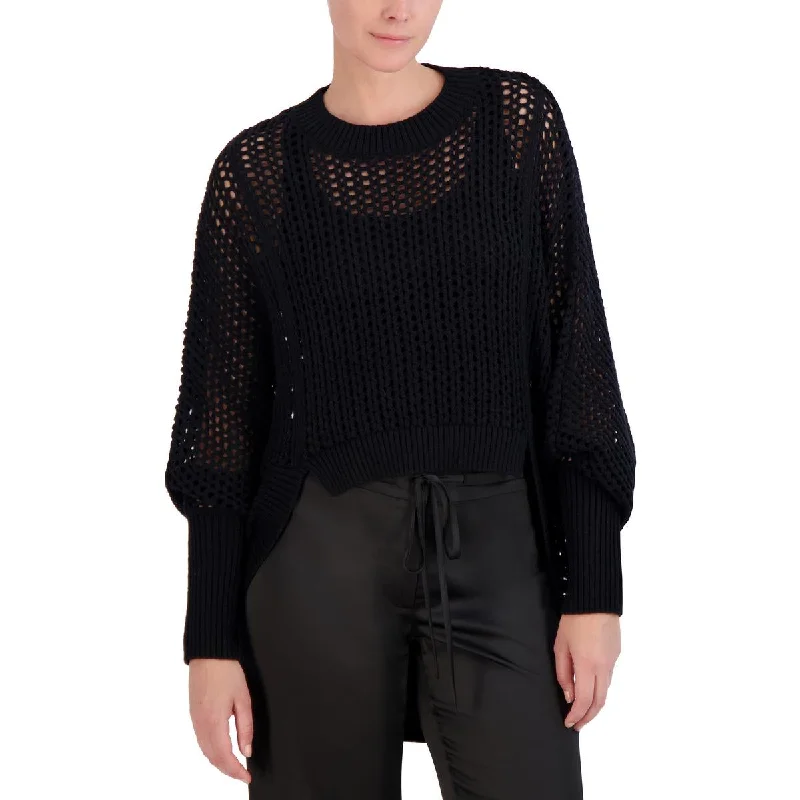 BCBGMAXAZRIA Womens Knit Hi-Low Pullover Sweater