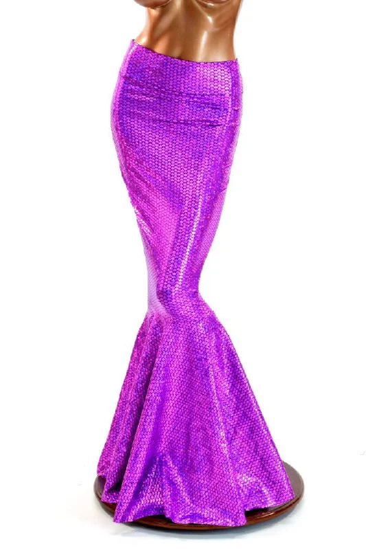 Purple High Waist Mermaid Skirt