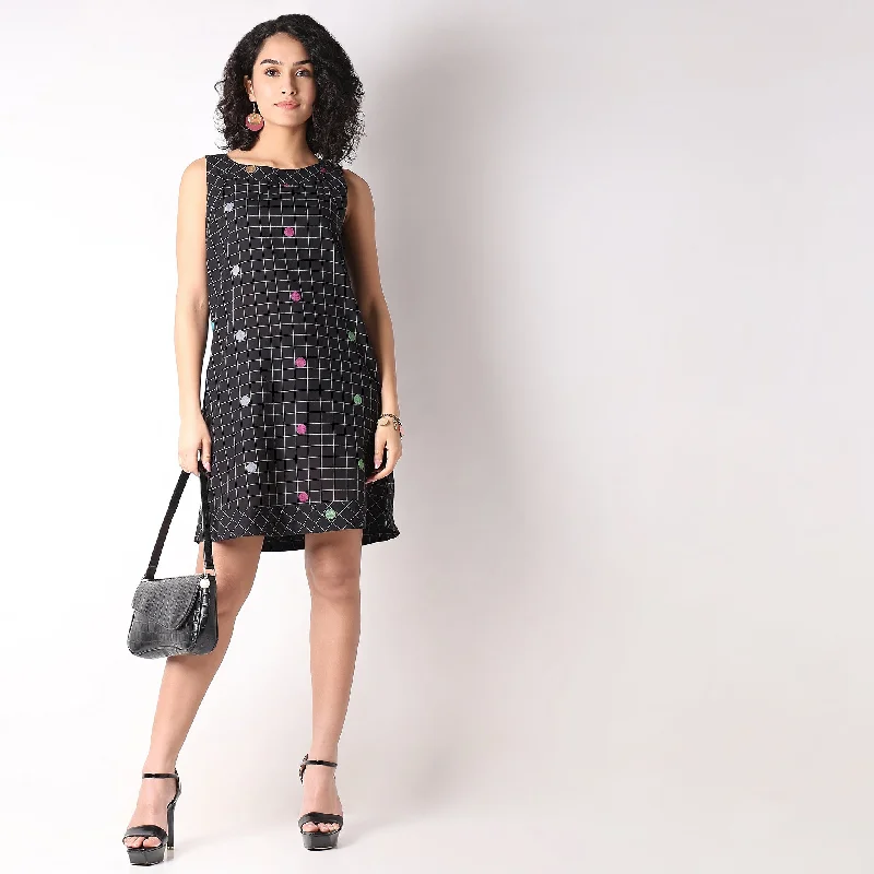 Regular Fit Printed Dress