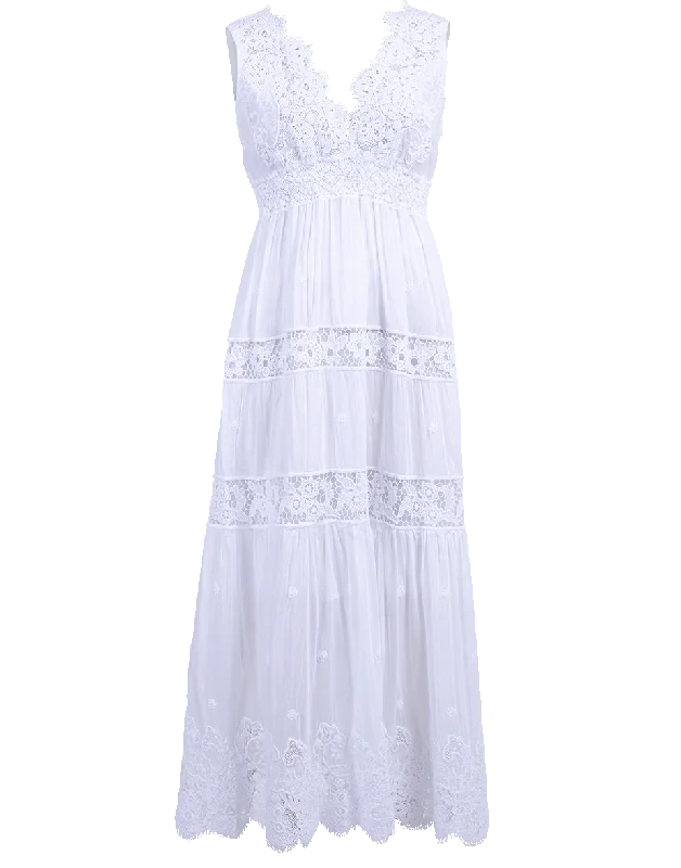 V-Neck Tea Length Carrara Dress