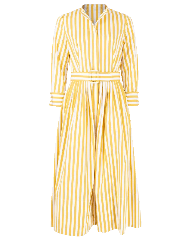 Belted Striped Shirt Dress