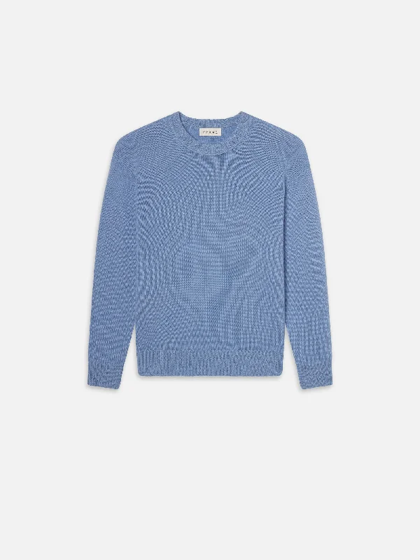 Cashmere Crewneck Sweater -- Smoky Blue