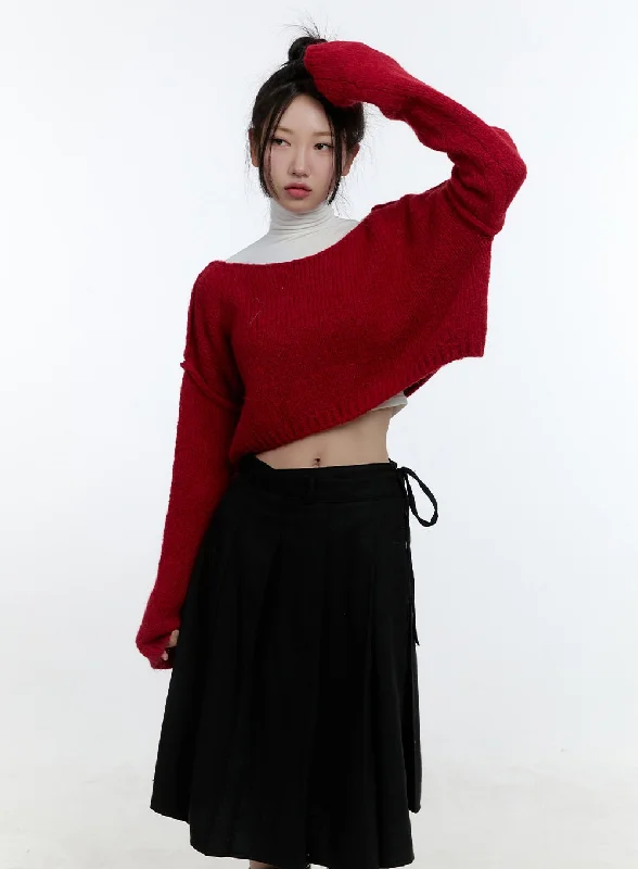 Boat Neck Wool-Blend Sweater CD424