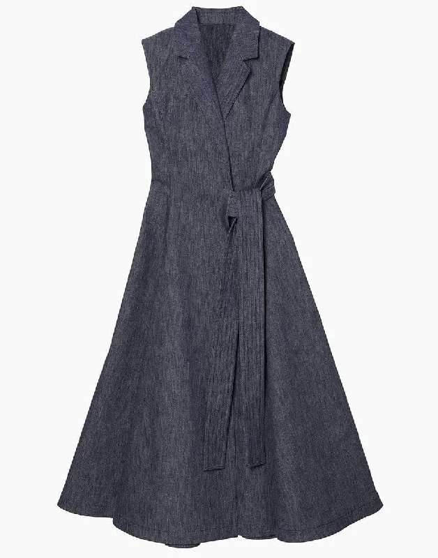 Sleeveless Denim Coat Dress