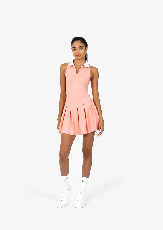 Club LC Vintage Pleated Dress Peach FINAL SALE