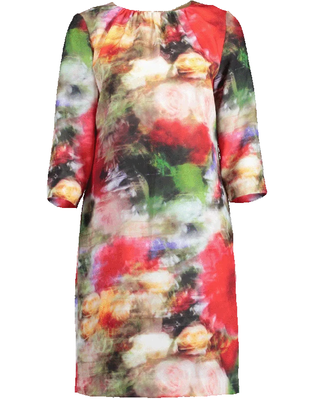 Multi-Color Floral Print Dress