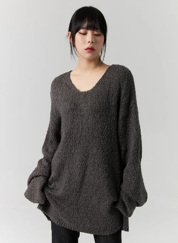 Unisex V-Neck Knit Sweater CS314