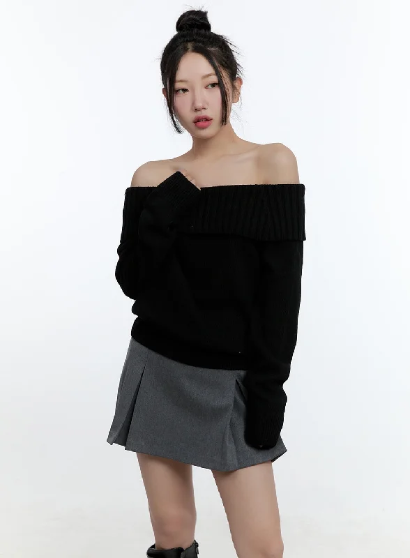 Wool-Blend Off-Shoulder Sweater CD424