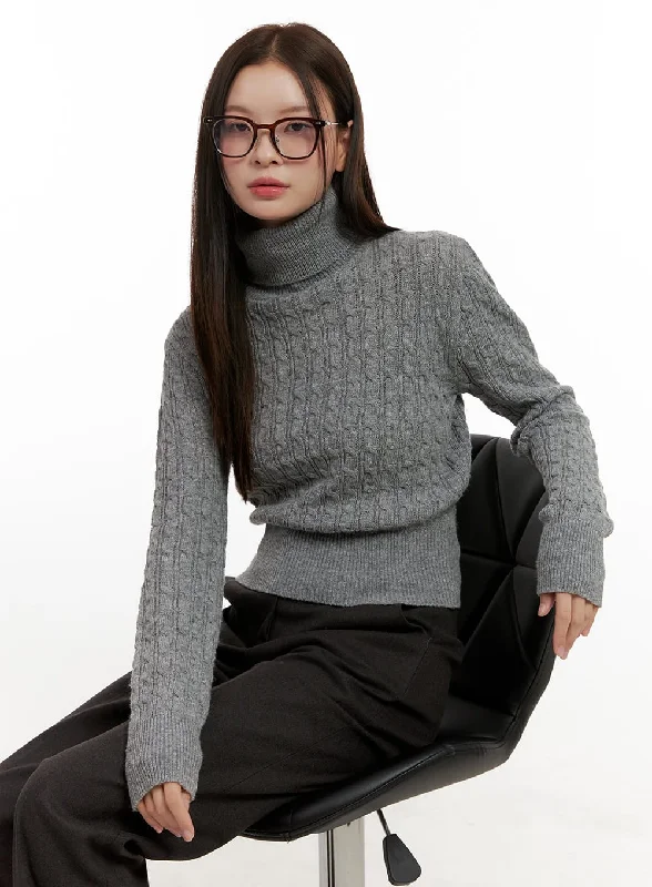 Cable Knit Turtleneck Sweater ON422