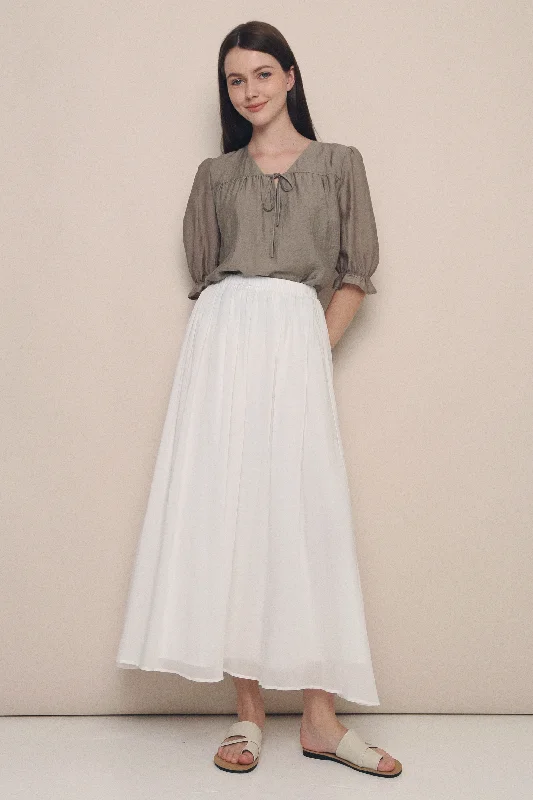 Hathaway Airy Maxi Skirt White