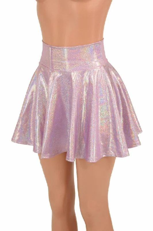 Lilac Holographic Mini Rave Skirt