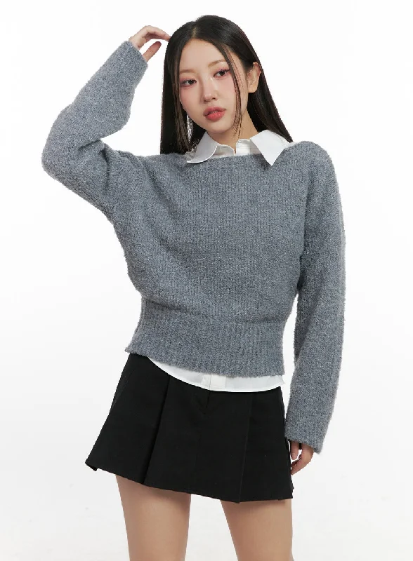 CozyChic Polyester Crop Sweater CN415