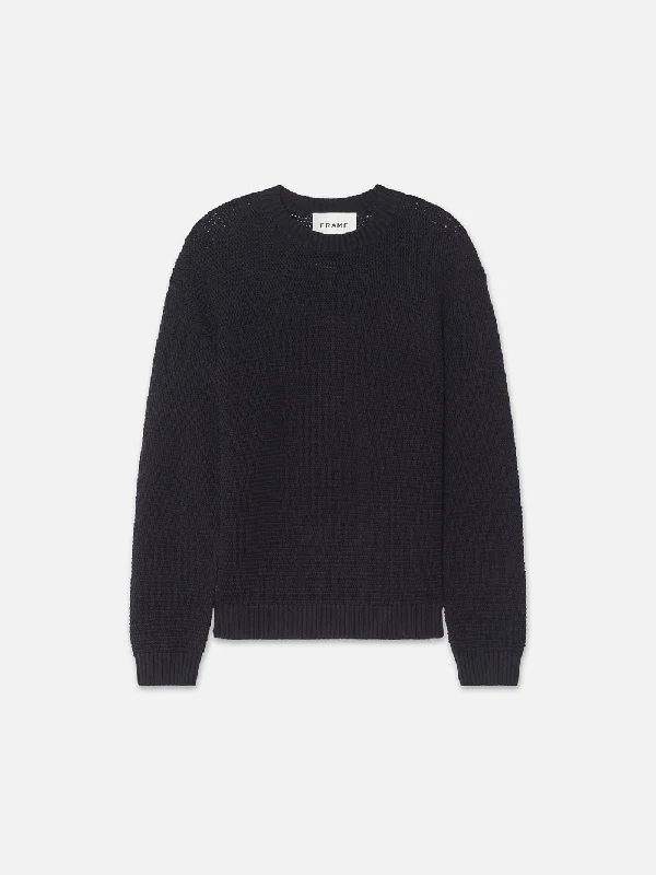 Cotton Blend Sweater -- Midnight Blue