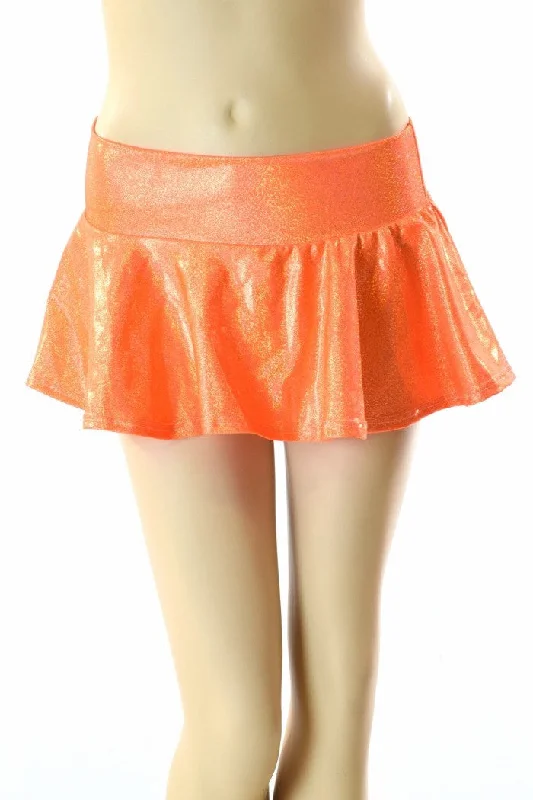 Orange Holographic Rave Skirt